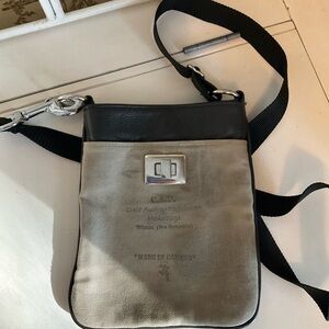 Karen Wilson Leather Canvas Crossbody Bag